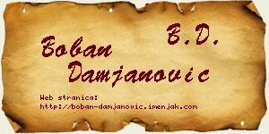 Boban Damjanović vizit kartica
